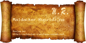 Maldacker Ruszlána névjegykártya